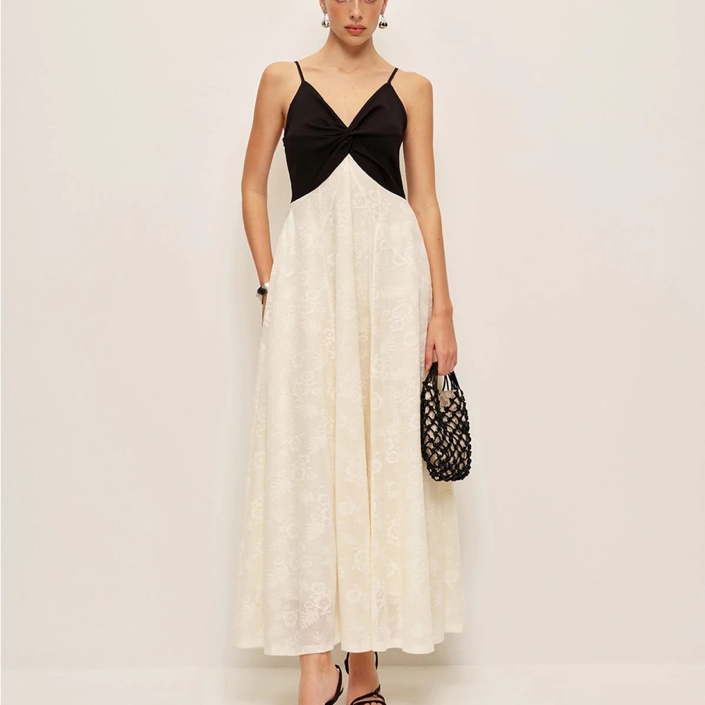 NWT Commense Elegant Black and White Maxi Dress